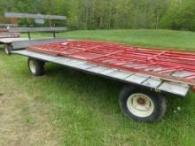 Flat Top Bale Wagon, 9' x 18', Central Tractor Running Gear, Rack Not Inclu