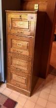 Wooden Locking 4 Drawer Oak File Cabinet