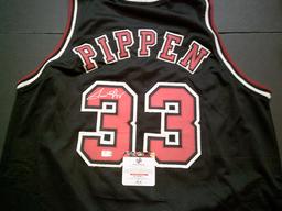 Scottie Pippen Chicago Bulls Autographed Custom Basketball Jersey GA coa