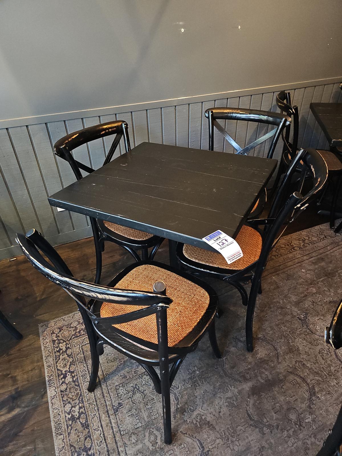Table with 4 chairs (sold per items =5) 30" x 29"