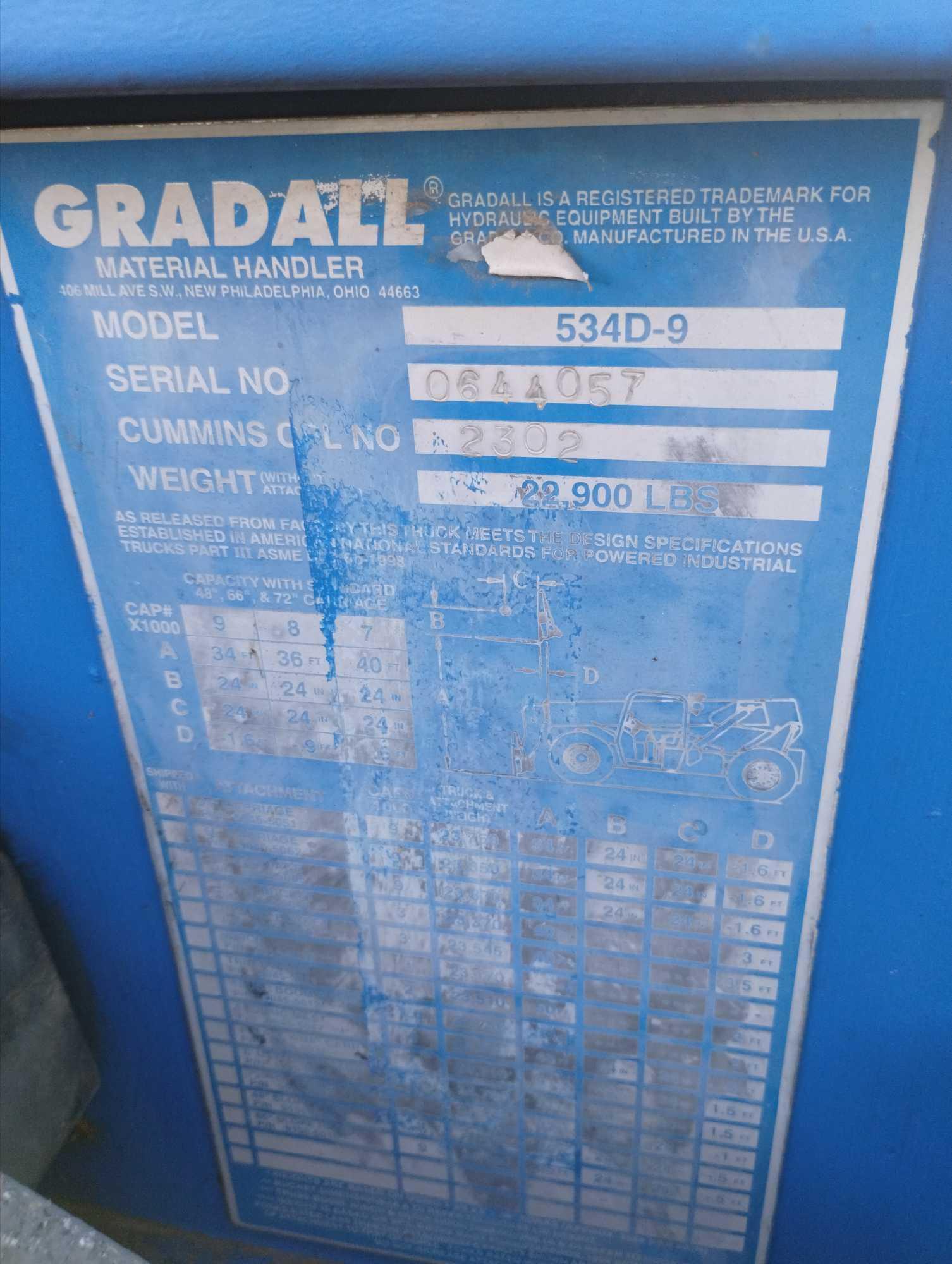 Gradall 534D-9 Telehandler
