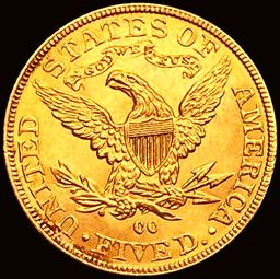 1891-CC $5 Gold Half Eagle GEM BU