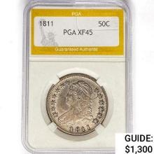 1811 Capped Bust Half Dollar PGA XF45