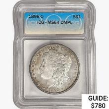 1898-O Morgan Silver Dollar ICG MS64 DMPL