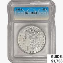 1893 Morgan Silver Dollar ICG AU53