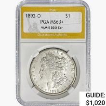 1892-O Morgan Silver Dollar PGA MS63+ VAM-5 DDO Ea