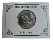 1982 Uncirculated Silver Commemorative George Washington Half Dollar