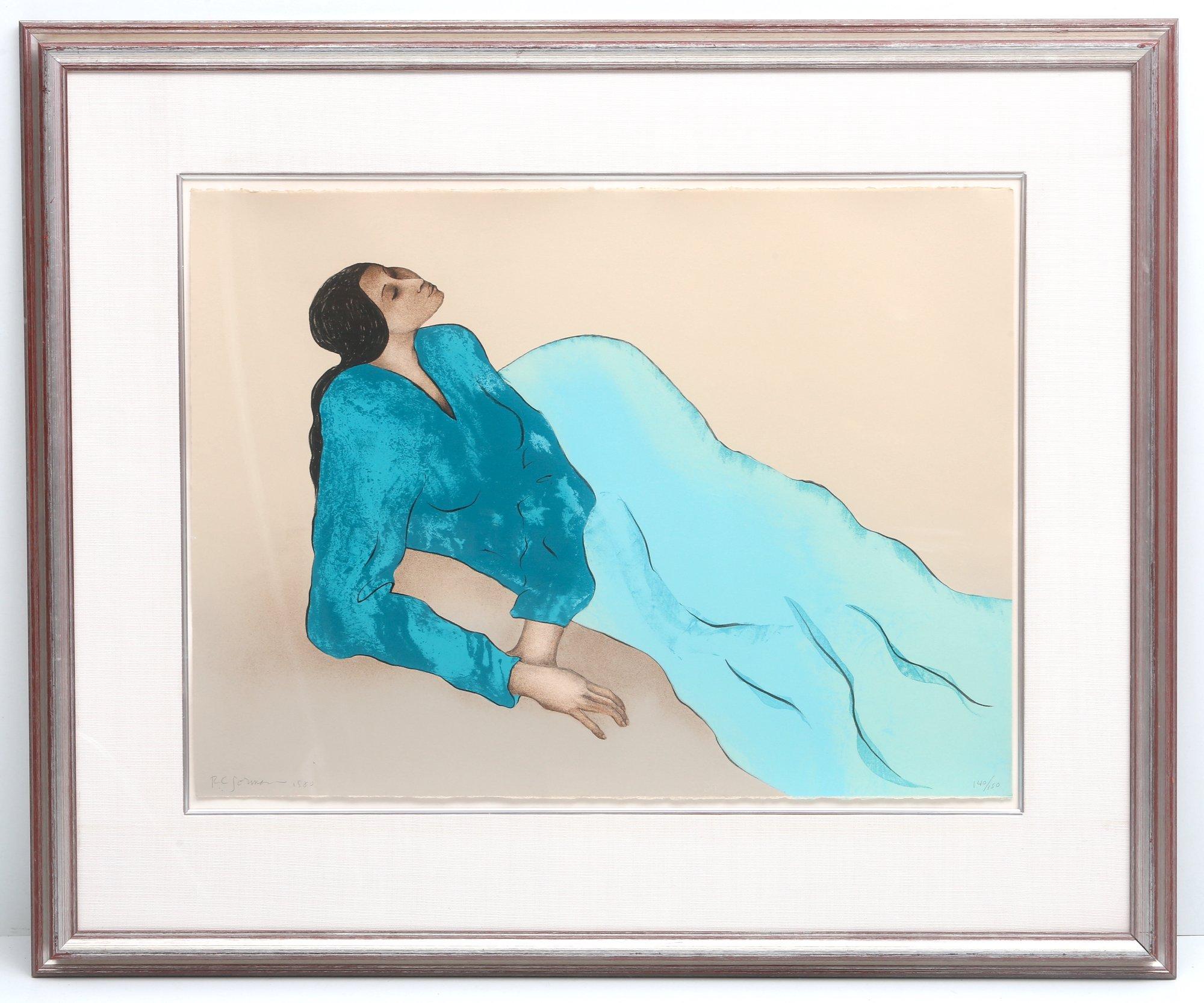 R. C. Gorman American 1932-2005 Marcella State II Framed Numbered Lithograph Signed By Artist