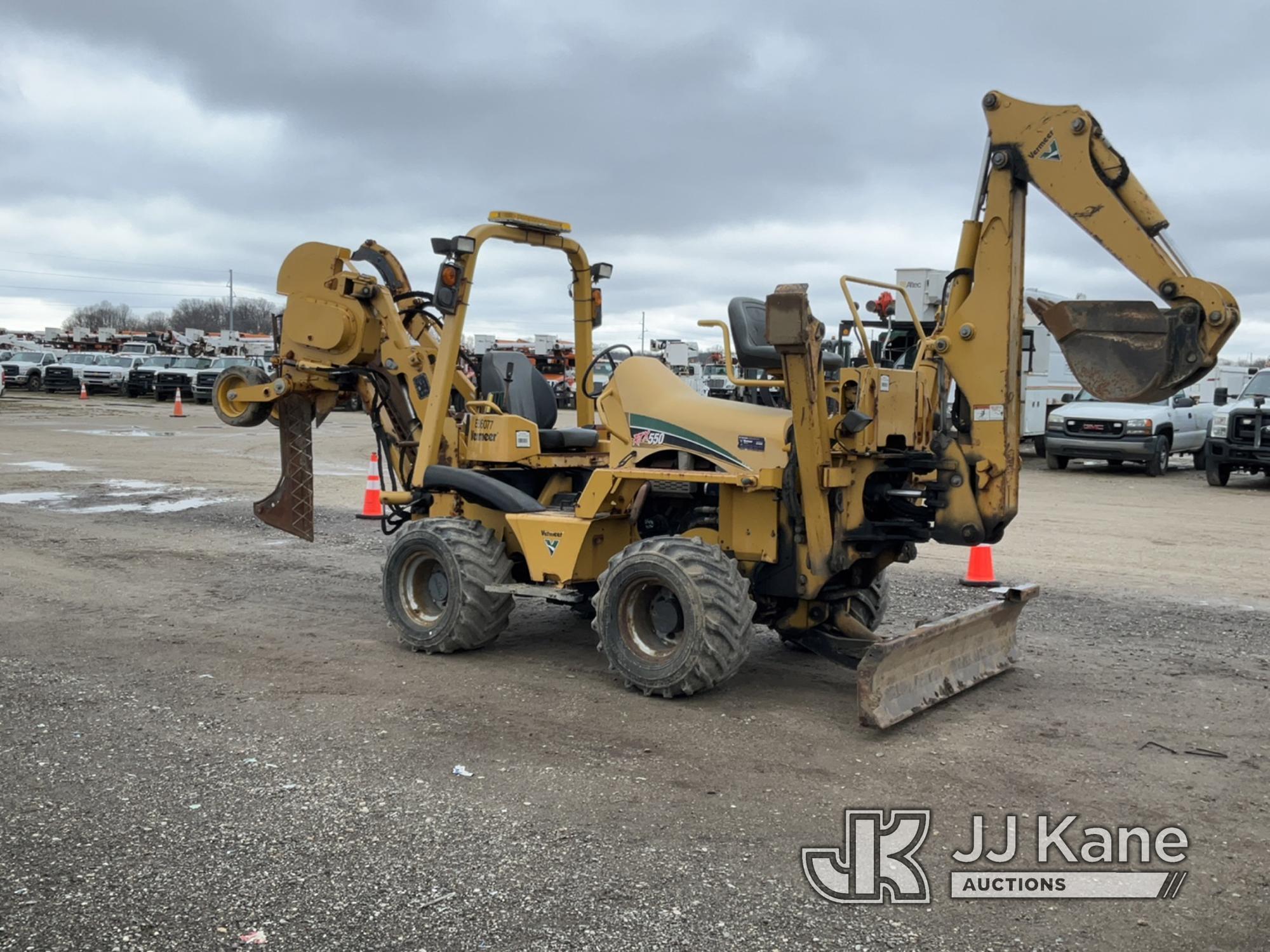 (Charlotte, MI) 2014 Vermeer RTX550 Combo Trencher/Vibratory Cable Plow Runs, Moves, Operates