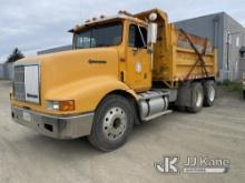 (Eureka, CA) 1995 International 9200 T/A Dump Truck, Tank in Dump Bed NOT Included Runs & Operates