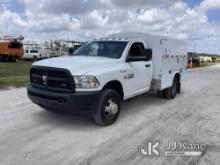 2014 RAM 3500 Enclosed Service Truck Runs & Moves) (Check Engine Light On, DEF System Issues, Speed 