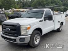 2013 Ford F250 Service Truck Runs, Moves) (Check Engine Light On, Minor Body And Paint Damage, Crack