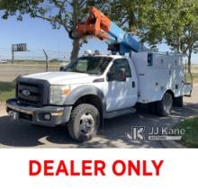 Altec AT37G, Bucket Truck mounted behind cab on 2011 Ford 550 Service Truck Runs, Moves, & Operates,