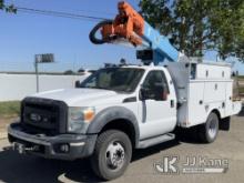 Altec AT37G, Bucket Truck mounted behind cab on 2011 Ford F550 4x4 Service Truck Runs, Moves, & Oper