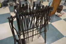 Rack of Vintage Blacksmithing Calipers and Tools
