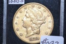 1880-S Liberty Head Twenty Dollar Gold Piece; MS