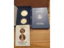 1987 1-OZ. AND 1/2-OZ. GOLD EAGLES IN HOLDER PF