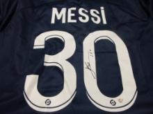 Leo Messi of Paris Saint Germain signed autographed soccer jersey PAAS COA 283