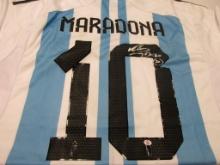 Diego Maradonna of Argentina signed autographed soccer jersey PAAS COA 153
