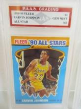 Earvin Johnson LA Lakers 1989-90 Fleer All Star #4 graded PAAS Gem Mint 9.5