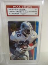 Emmitt Smith Dallas Cowboys 1992 Action Packed All Madden #28 graded PAAS Gem Mint 9.5