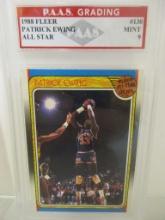 Patrick Ewing NY Knicks 1988 Fleer All Star #130 graded PAAS Mint 9