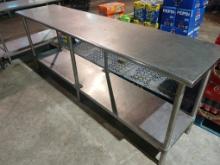 8' ALL STainless Steel Table by 24" Wide & Stainless Steel Under Shelf - Please see pics for additio