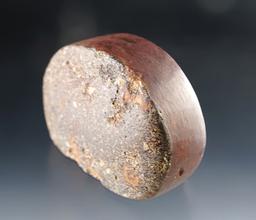 2" by 1 7/16" Hematite Cone found by John Ackerman - Illinois. Engraved. Jackson COA.
