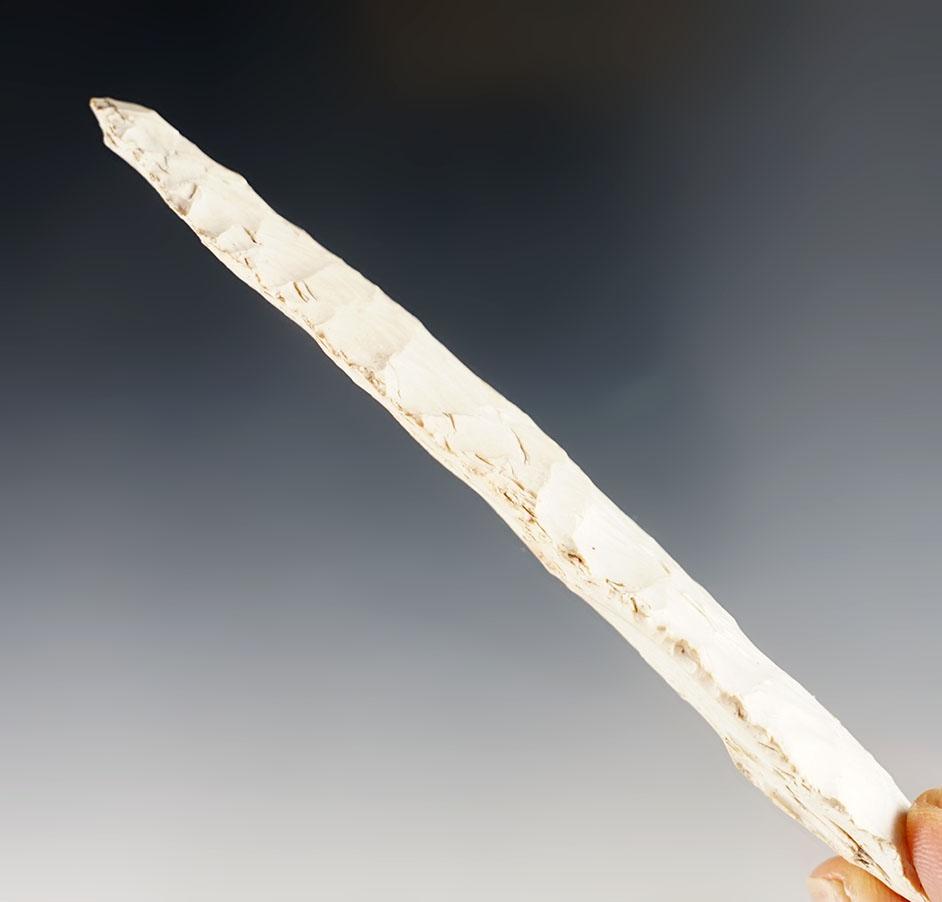 Nice 5 3/16” Paleo Blade made from Burlington. Found in Boone Co., Missouri. Jackson COA.