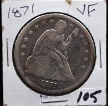 1871 SEATED LIBERTY HALF DOLLAR