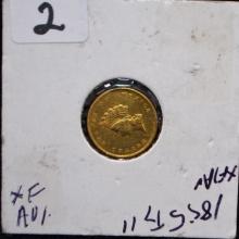 1855 TYPE 2 $1 PRINCESS GOLD COIN
