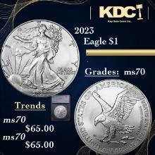 2023 Silver Eagle Dollar $1 Graded ms70 BY SEGS
