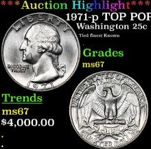 ***Auction Highlight*** 1971-p Washington Quarter TOP POP! 25c Graded ms67 By SEGS (fc)