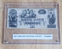 1800'S CANAL BANK NEW ORLEANS, LA, $20 CONFEDERATE NOTE