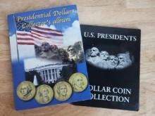 PAIR OF US PRESIDENT GOLD DOLLARS COLLECTOR BOOKS & COINS $78 FACE VALUE