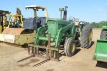 JD 4020 2WD W/ LDR AND HAY FORKS