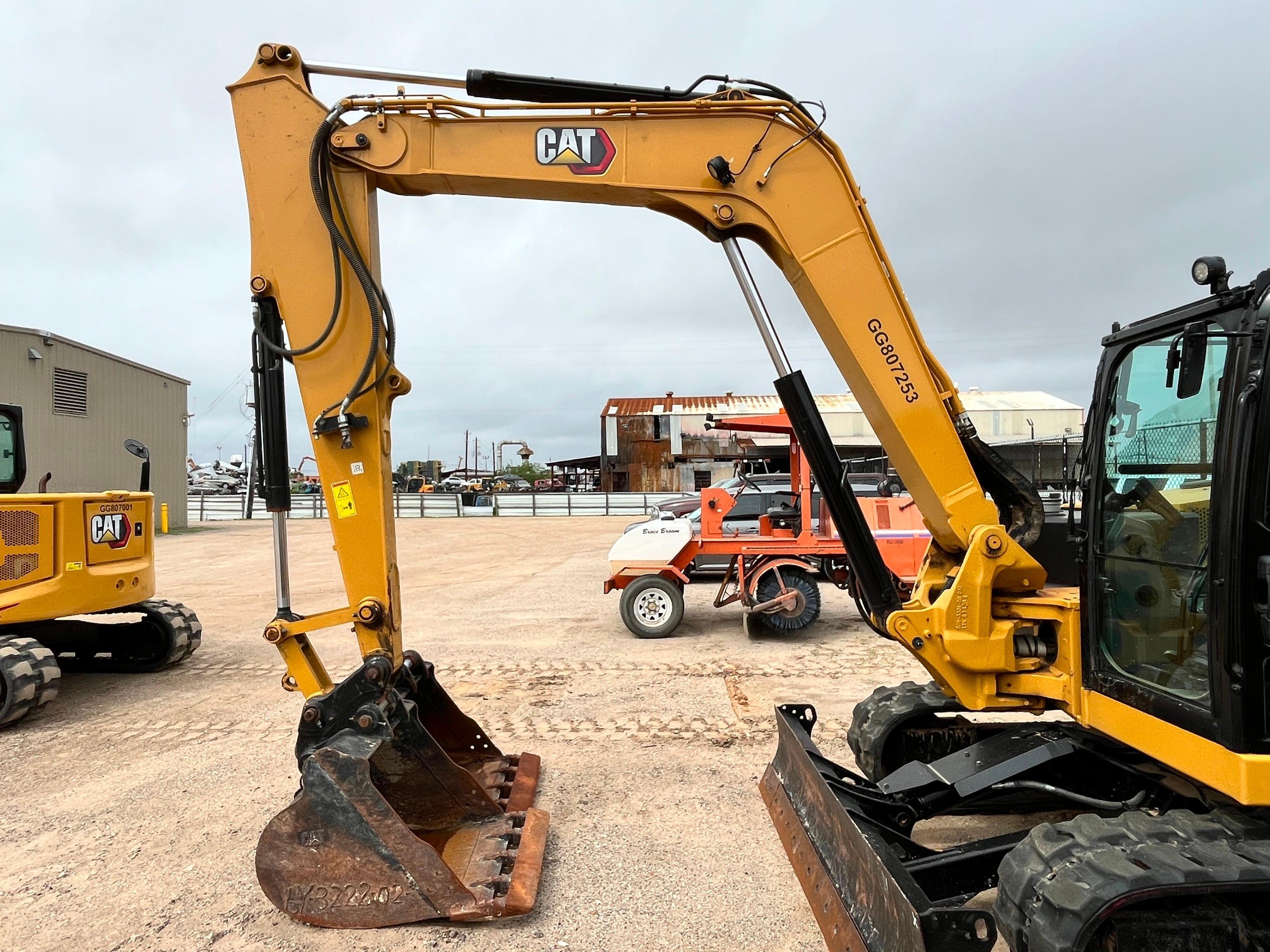 2023 CAT 308CR HYDRAULIC EXCAVATOR SN:807253 powered by Cat C3.3B diesel engine, equipped with Cab,