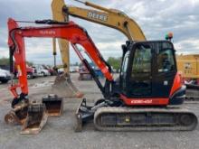 2022 KUBOTA KX80 HYDRAULIC EXCAVATOR SN:77044 powered by diesel engine, equipped with Cab, air,