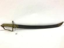 Unknown Vintage Sword w/ Sheath & Brass Handle