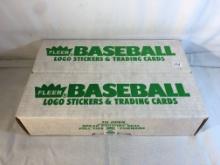 Lot of 2 Sealed Boxes Of Fleer Baseball Logo Stickers & Trading Cards - See Pictures