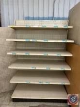 4 ft section Lozier shelving 71 1/2 x 48