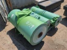 (3) Green PVC/PU Conveyor Belt Rolls on Pallet