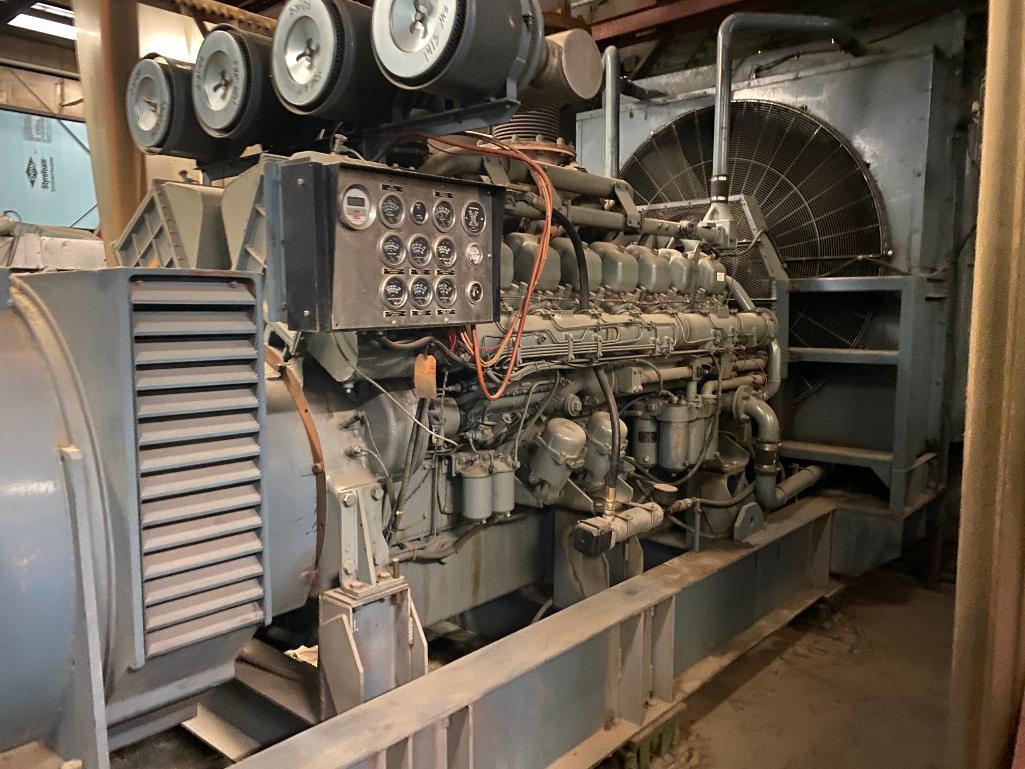 1990 LeRoy Somer 1875 KVA Generator, Type PA100G115-70-P4, w/ Mitsubishi 16-Cylinder Diesel, Model