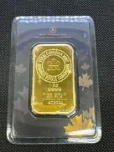 Royal Canadian Mint 1 Troy Oz 9999 Fine Gold Bar