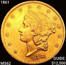 1861 $20 Gold Double Eagle