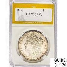 1886-S Morgan Silver Dollar PGA MS63 PL