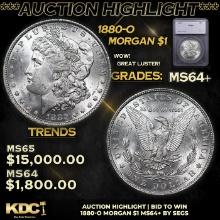 ***Auction Highlight*** 1880-o Morgan Dollar 1 Graded ms64+ By SEGS (fc)