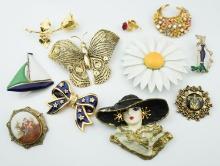 Collection of Costume Jewelry Pins