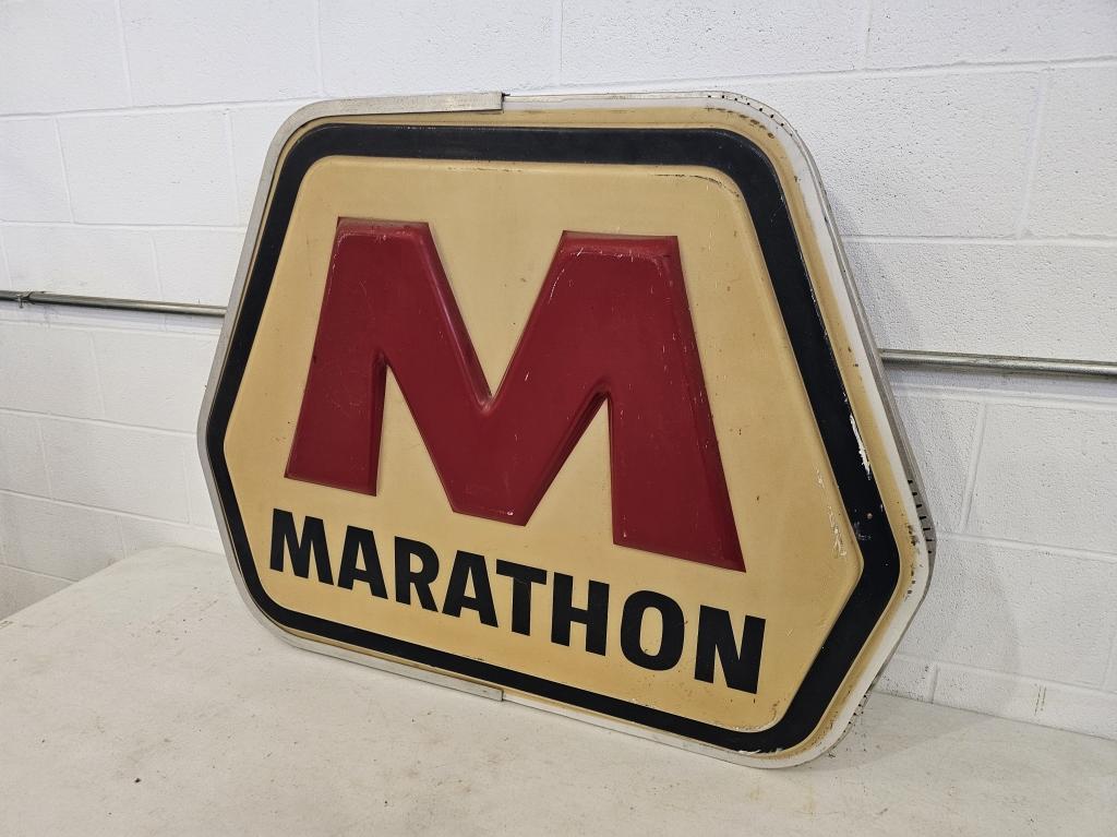 Marathon Single Sided Light Up Plastic Sign 3'x42"