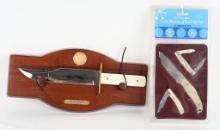 LOT OF 2: NRA LIFE MEMBER BOWIE KNIFE AND TIN SET